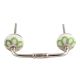 Lime Green Floral Crackle Ceramic Bridge Handle